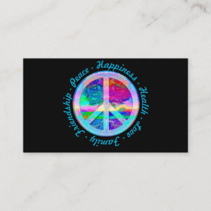 Carte De Visite Symbole de la paix dans les couleurs arc-en-ciel a