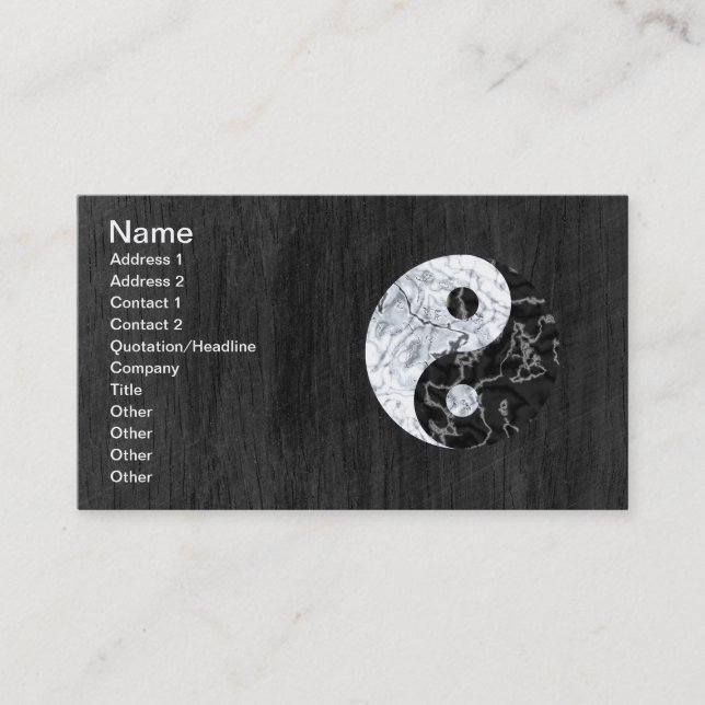 Carte De Visite Symbole de marbre de Yin Yang (Devant)