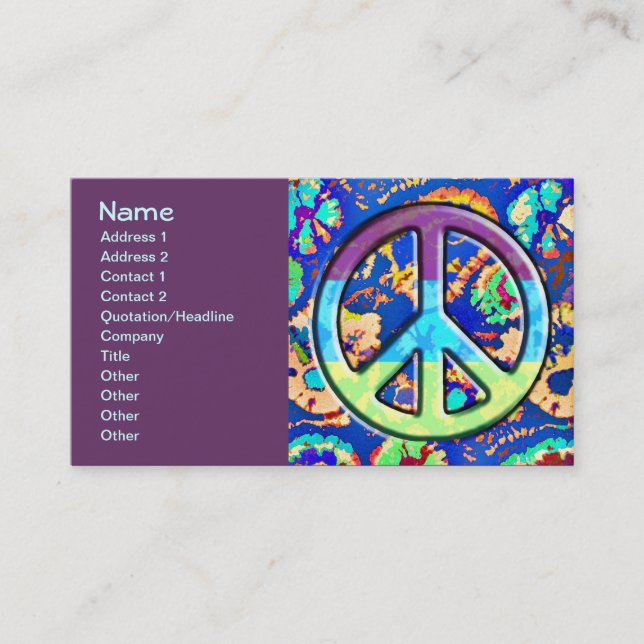 Carte De Visite SYMBOLE DE PLEINE PLEINE DÉCLARATION PsychÉLIQUE (Devant)
