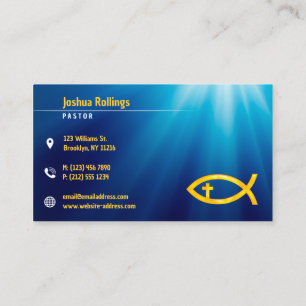 Carte De Visite Symbole de poisson chrétien   Inspirationnel