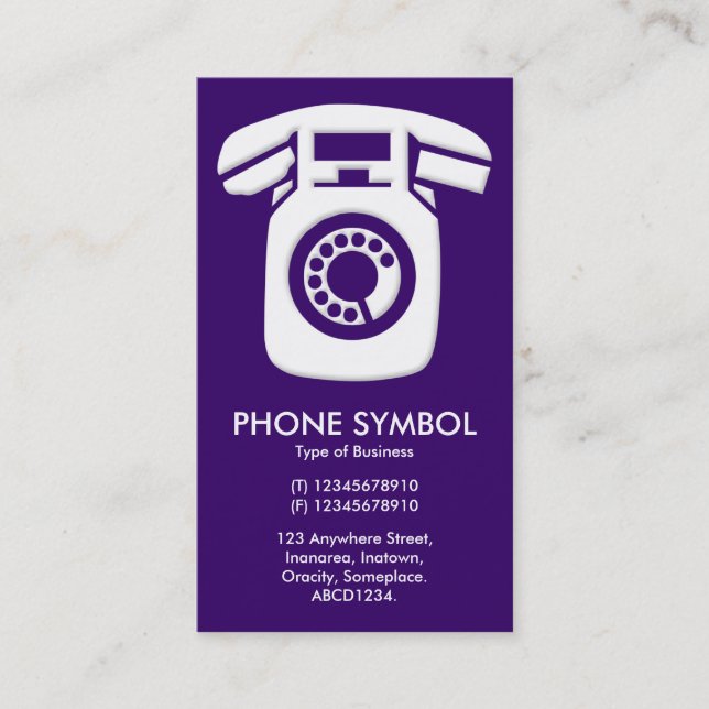 Carte De Visite Symbole de téléphone - Deep Purple (330066) (Devant)