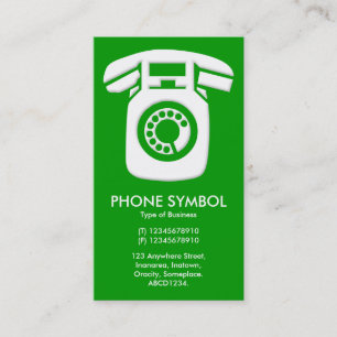 Carte De Visite Symbole de téléphone - vert (009900)