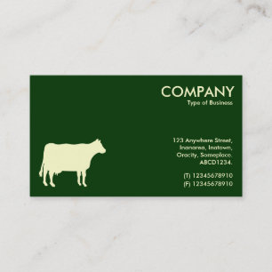 Carte De Visite Symbole de vache crémeuse - Vert foncé 003300