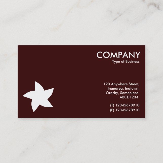 Carte De Visite Symbole d'étoile pivotant - Brown foncé 330000 (Devant)
