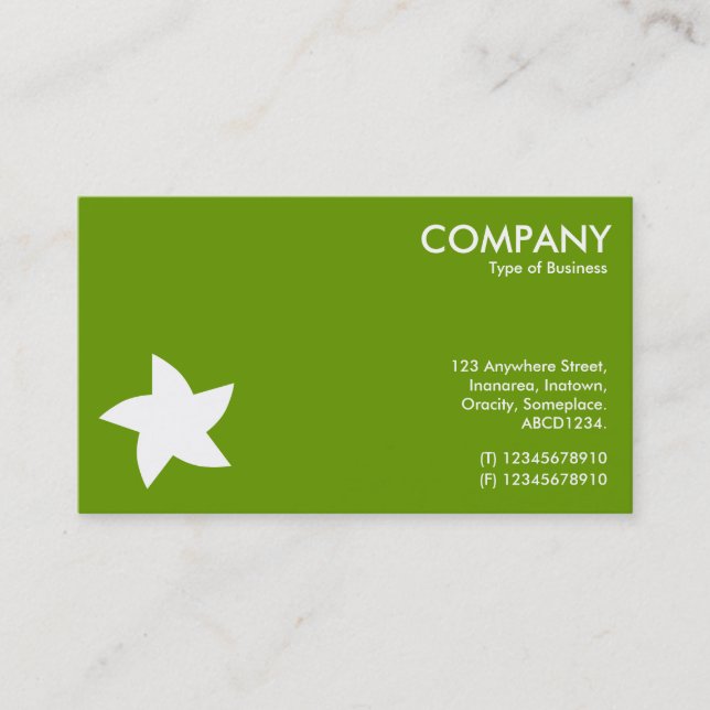 Carte De Visite Symbole d'étoile tournante - Vert 669900 (Devant)