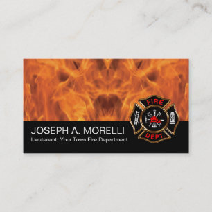 Carte De Visite Symbole d'incendie du pompier   Flames Business