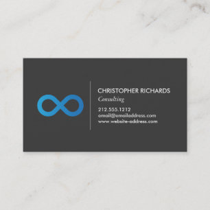 Carte De Visite Symbole d'infini professionnel en bleu