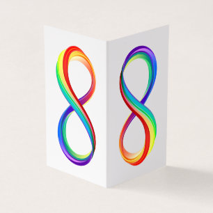 Carte De Visite Symbole d'infinité arc-en-ciel stratifié
