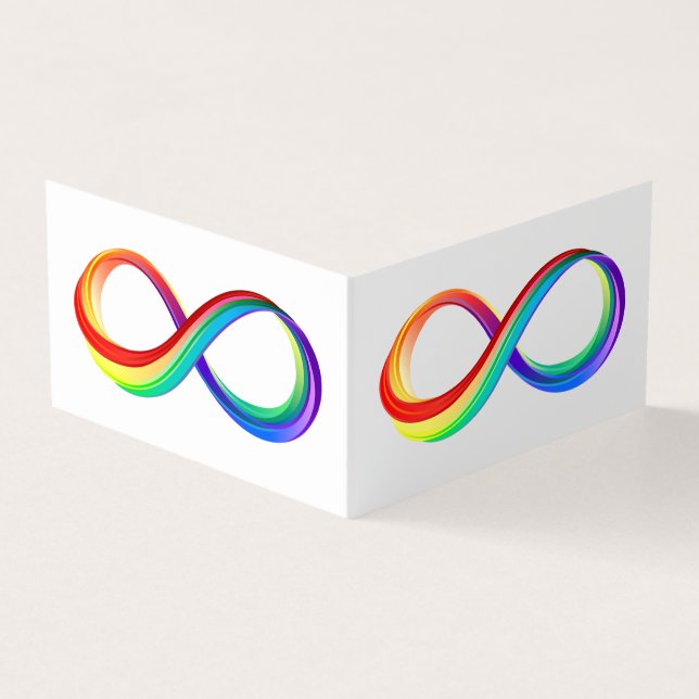 Carte De Visite Symbole d'infinité arc-en-ciel stratifié (Extérieur)