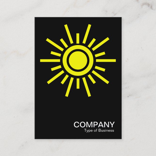 Carte De Visite Symbole du soleil 02 - Jaune sur noir (Devant)