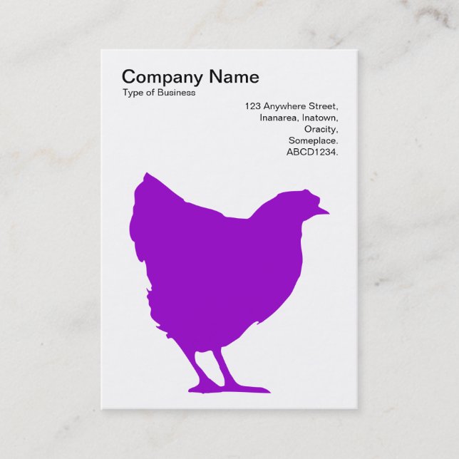 Carte De Visite Symbole en pourpre - Noir sur Blanc (Devant)