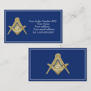 Carte De Visite Symbole franc-maçonnerie bleu maçonnique