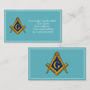 Carte De Visite Symbole franc-maçonnerie bleu maçonnique