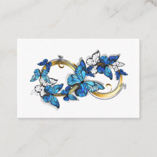 Carte De Visite Symbole infini de papillons Morpho bleus