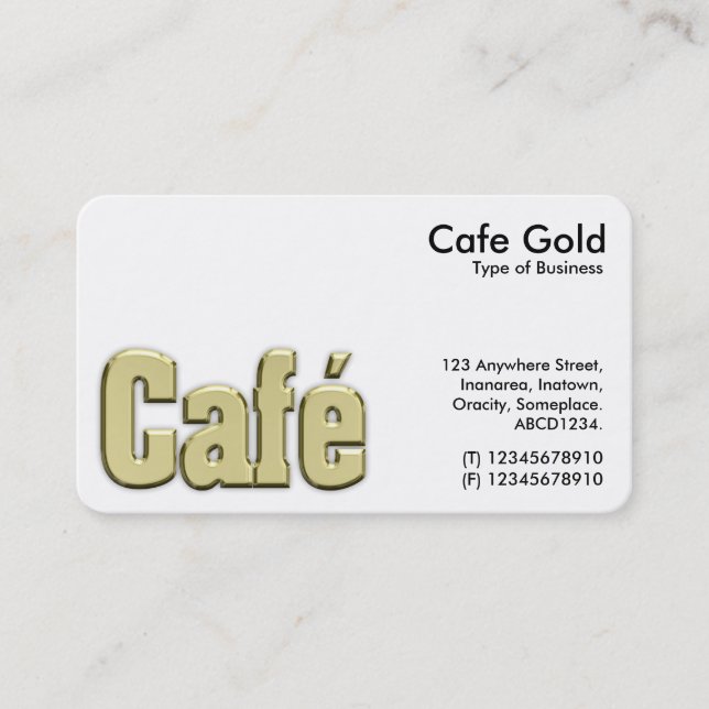 Carte De Visite Symbole/logo Cafe Gold (Devant)