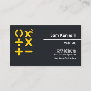 Carte De Visite Symbole mathématique minimaliste simple BODMAS Mat
