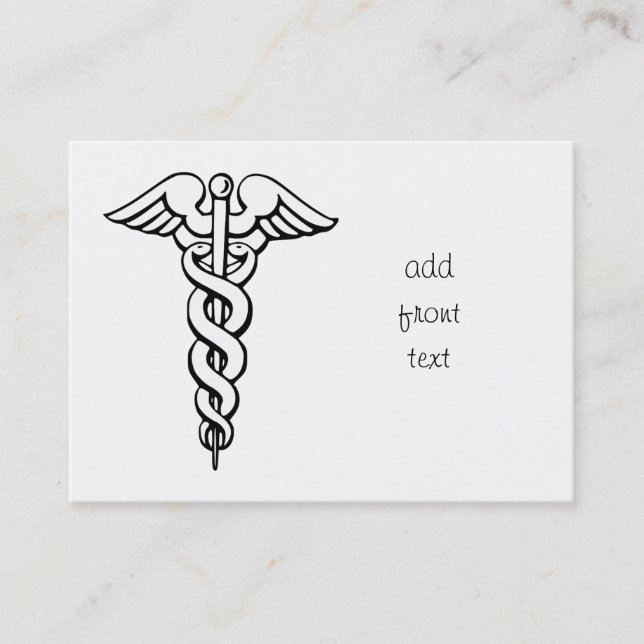 Carte De Visite Symbole Médicale de Caduceus (Devant)