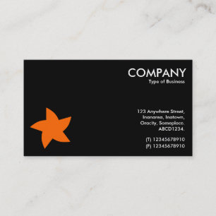 Carte De Visite Symbole orange de l'étoile tournante - Noir
