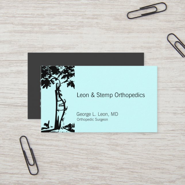 Carte De Visite Symbole Orthopédique Arbre Croché (Devant/Arrière en situation)