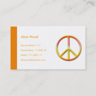 Carte De Visite SYMBOLE PEACE Personnel