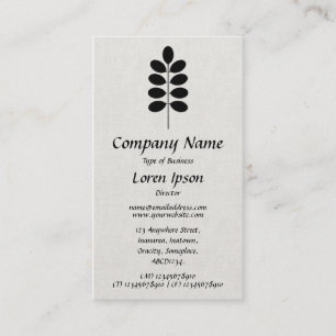 Carte De Visite Symbole plante - Noir sur toile