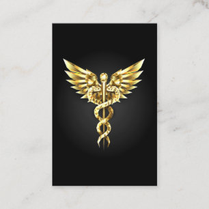 Carte De Visite Symbole Polygonal Or Caduceus