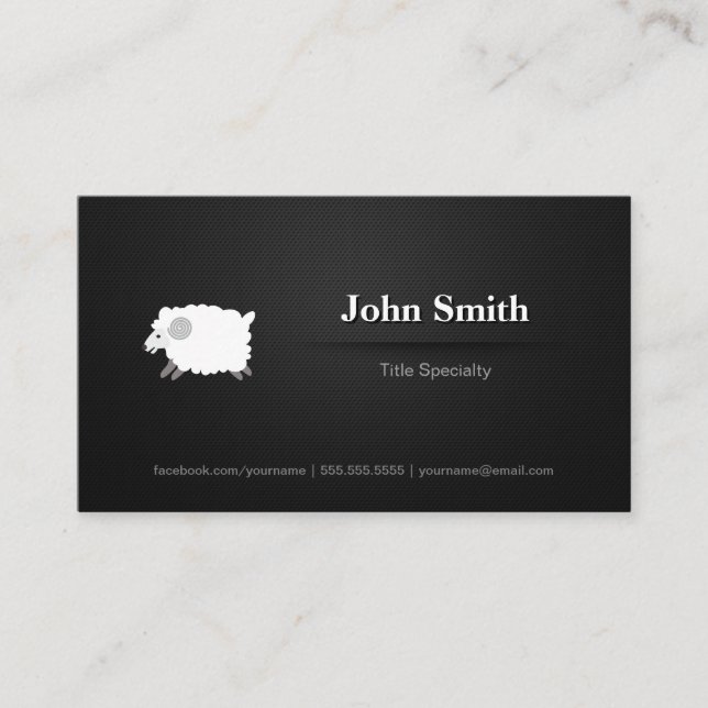 Carte De Visite Symbole professionnel noir et blanc mouton icône (Devant)