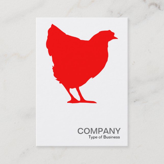 Carte De Visite Symbole rouge 02 de poule - blanc (Devant)