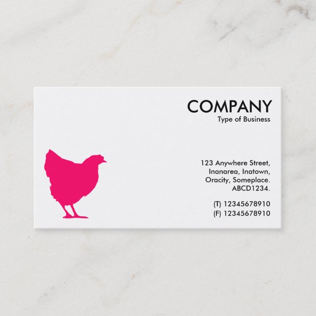 Carte De Visite Symbole rouge au néon de poule - blanc (Devant)