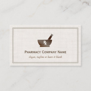 Carte De Visite Symbole RX Pharmacy Chemist Company - Lin classiqu