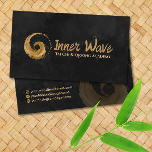 Carte De Visite Symbole Tai Chi et Qigong - Golden Taijitu