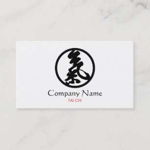 Carte De Visite Symbole Tai Chi Yoga et Méditation Blanc
