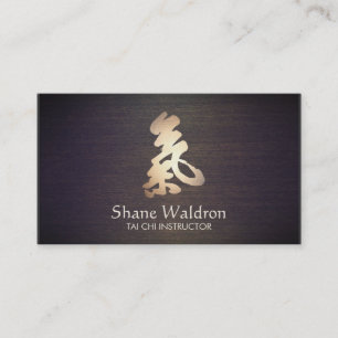 Carte De Visite Symbole Tai Chi Yoga et méditation Bois Look