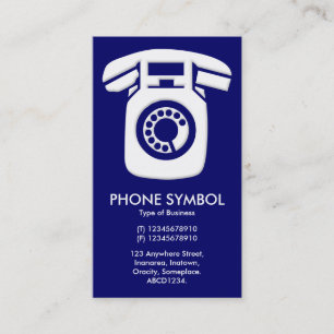 Carte De Visite Symbole téléphonique - Bleu foncé (000066)