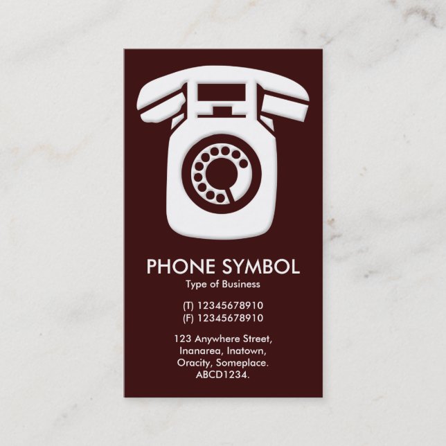 Carte De Visite Symbole téléphonique - Brown foncé (330000) (Devant)
