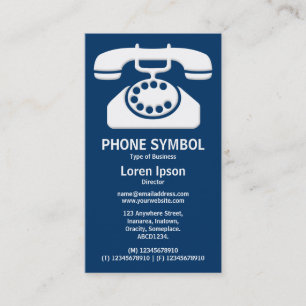 Carte De Visite Symbole téléphonique II - bleu foncé (003366)