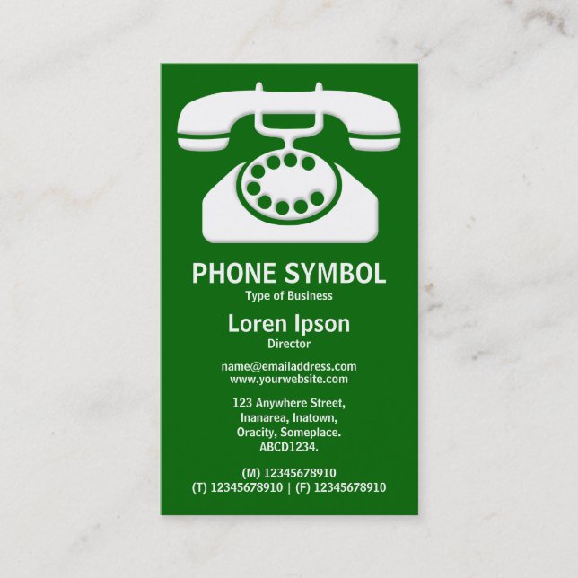 Carte De Visite Symbole téléphonique II - Vert foncé (006600) (Devant)