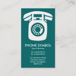 Carte De Visite Symbole téléphonique - Vert Turquoise (006666)
