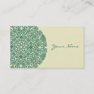 Carte De Visite Symbole vert de l'univers Mandala Yoga Holistic
