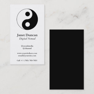 Carte De Visite Symbole Yin et Yang blanc et noir