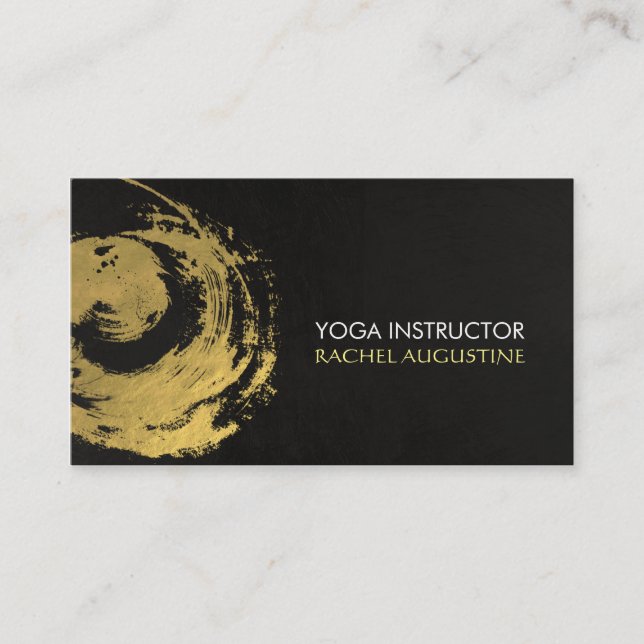 Carte De Visite SYMBOLE ZEN Elégant YOGA Gold Foil (Devant)
