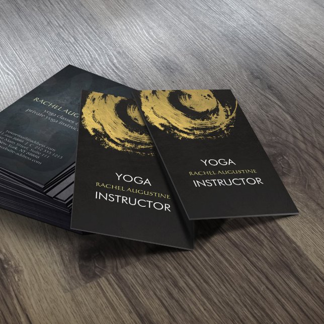 Carte De Visite SYMBOLE ZEN Elégant YOGA Gold Foil (Créateur téléchargé)
