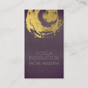 Carte De Visite Symbole ZEN YOGA JAUNE violet et or élégant