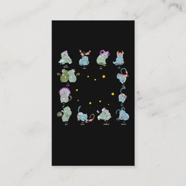 Carte De Visite SYMBOLE Zodiaque Cute Amoureux des chats (Devant)
