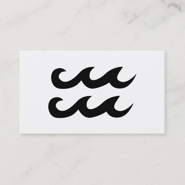 Carte De Visite Symbole Zodiaque de l'Aquarius noir (Devant)