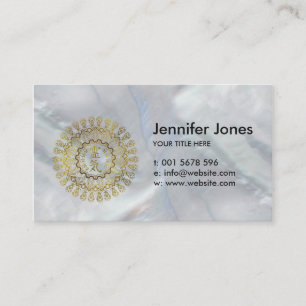 Carte De Visite Symboles curatifs de Reiki dans le mandala d'or