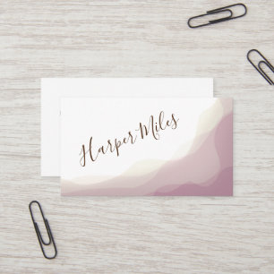 Carte De Visite Symboles de balayage de script rose moderne