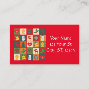 Carte De Visite Symboles de Noël Medley Art Thunder_Cove