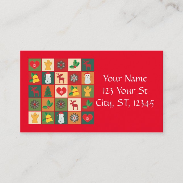 Carte De Visite Symboles de Noël Medley Art Thunder_Cove (Devant)