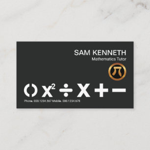 Carte De Visite Symboles mathématiques étonnants Tuteur mathéma